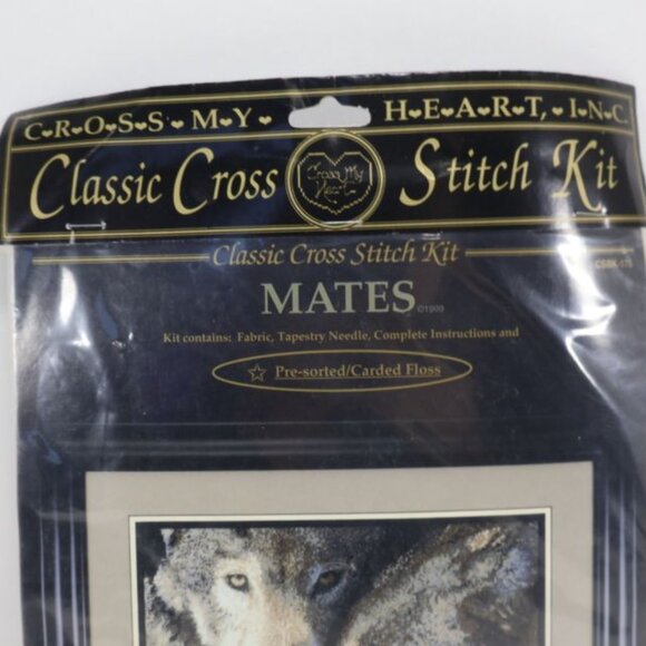 Classic Cross Stitch Kit Mates Wolves Outdoor Wildlife Animal 16.8" x 12.6" - Picture 3 of 6
